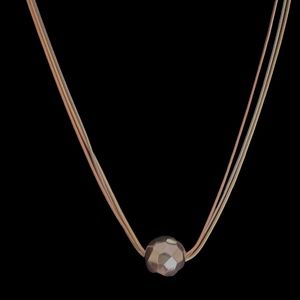 Tri-toned singular ball necklace